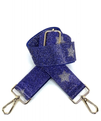 Rhinestone Guitar Strap RS038W BLUE/WHITE